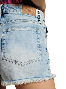 Short Superdry Skinny Hot Denim para Mulher