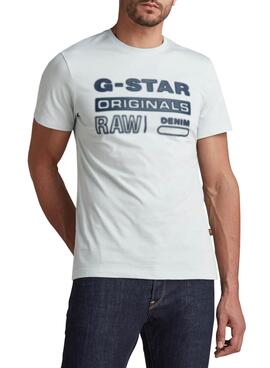 T-Shirt G-Star Originale Azul Claro para Homem
