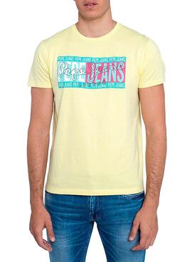 T-Shirt Pepe Jeans Mark Amarelo para Homem