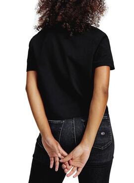 T-Shirt Tommy Jeans Badge Preto para Mulher