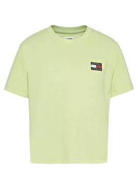 T-Shirt Tommy Jeans Badge Verde para Mulher