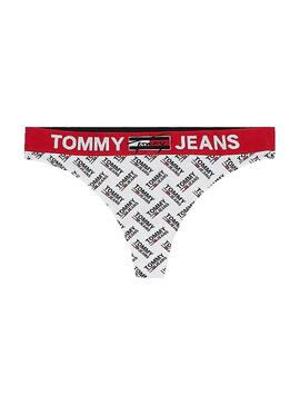 Tanga Tommy Jeans Thong Print Branco para Mulher