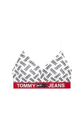 Bralette Tommy Jeans Lift Print Branco para Mulher