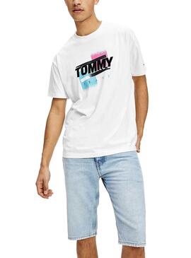 T-Shirt Tommy Jeans Faded Branco para Homem