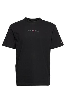 T-Shirt Tommy Jeans Gel Linear Preto para Homem