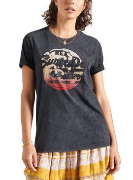 T-Shirt Superdry Itago Preto para Mulher
