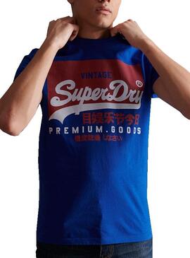 T-Shirt Superdry Vintage Organic Azul para Homem