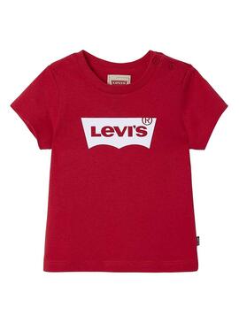 T-Shirt Levis Kids Bat Vermelho para Menino