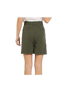 Bermuda Naf Naf Ceinture Verde para Mulher