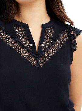 T-Shirt Naf Naf Embroidery Azul Marinho para Mulher