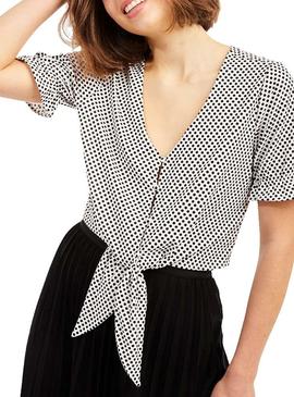 T-Shirt Naf Naf Dots Branco para Mulher