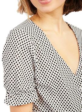 T-Shirt Naf Naf Dots Branco para Mulher