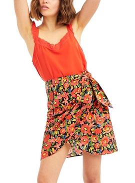 T-Shirt Naf Naf Embroidery Vermelho para Mulher