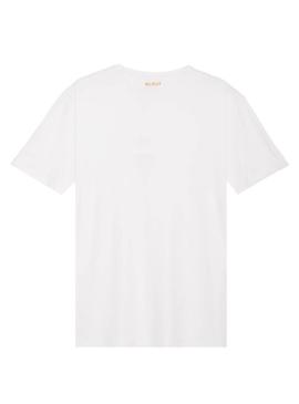 T-Shirt Klout Organic Premium Branco para Homem