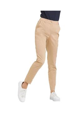 Calças Naf Naf Chino Bege para Mulher