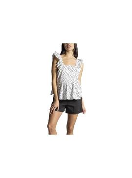 T-Shirt Naf Naf Dots Branco para Mulher