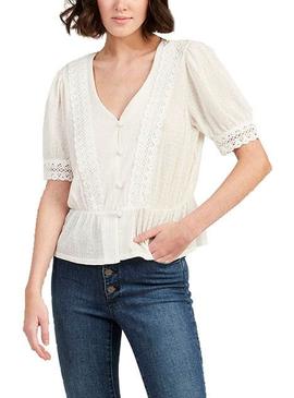 T-Shirt Naf Naf Fluida Branco para Mulher