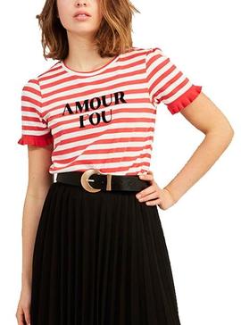 T-Shirt Naf Naf Amour Fou Vermelho para Mulher