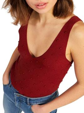 T-Shirt Naf Naf Mini Tassels Vermelho para Mulher