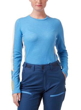 T-Shirt Helly Hansen Lifa Merino Azul para Mulher