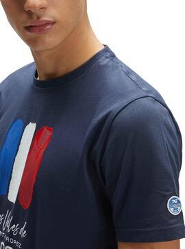 T-Shirt North Sails Saint-Tropez Azul Marinho Homem