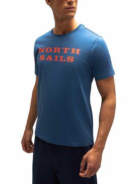 T-Shirt North Sails Logo Camisola Azul para Homem