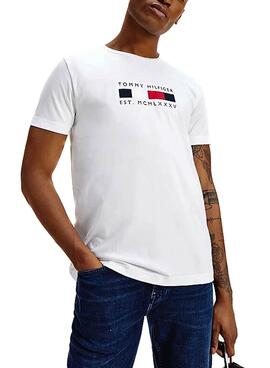 T-Shirt Tommy Hilfiger Logo Box Branco Homem