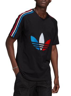 T-Shirt Adidas Adicolor Tricolor Preto Homem