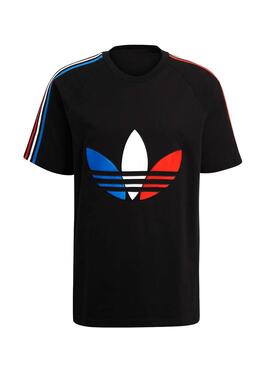 T-Shirt Adidas Adicolor Tricolor Preto Homem
