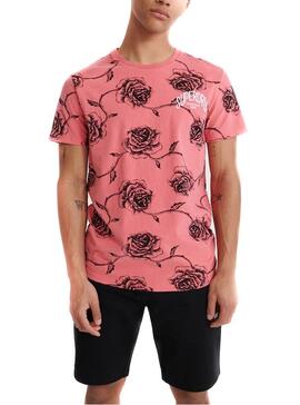 T-Shirt Superdry Aop Supply Rosa para Homem
